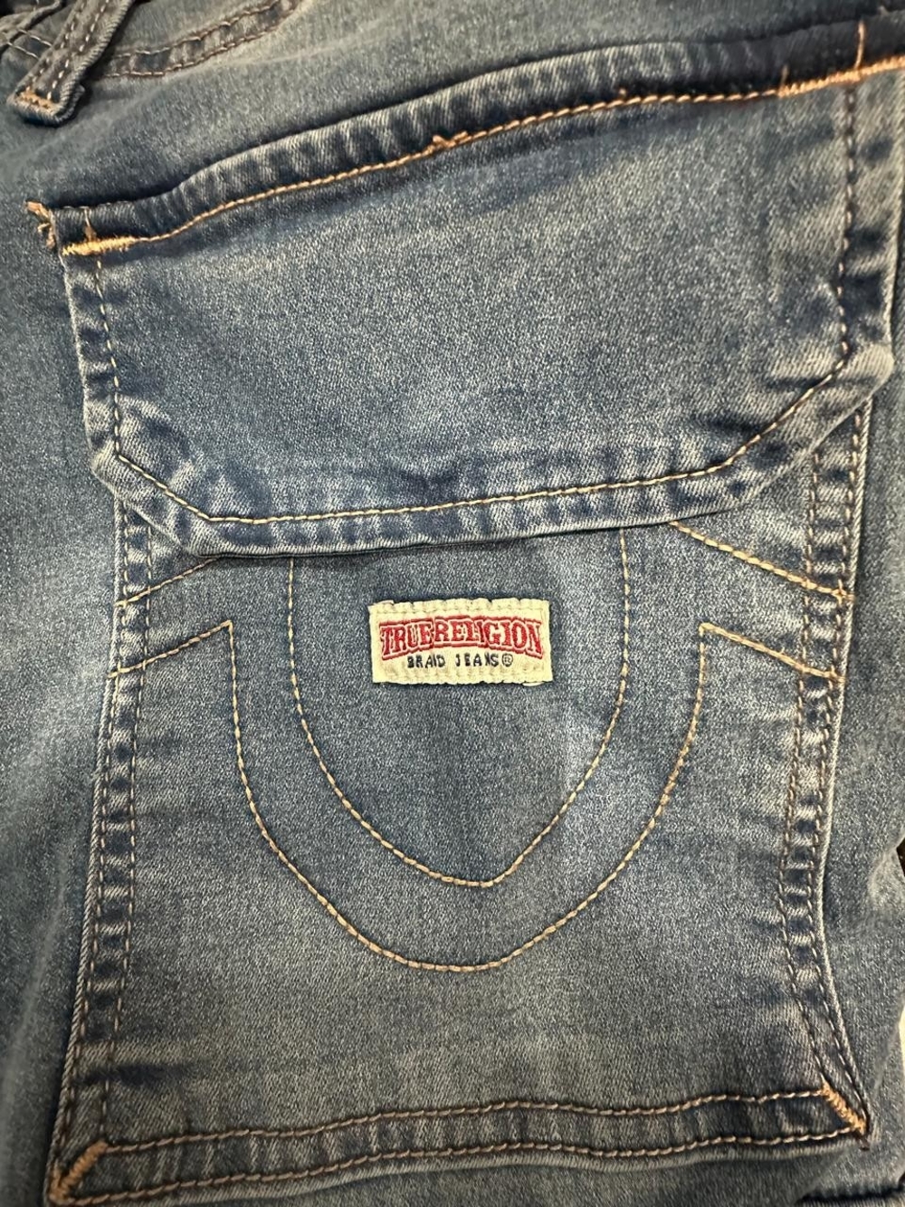 🔥 TRUE RELIGION Cargo Jeans Women’s Size 27 NWT 🔥 Medium Tide Wash | Style 600 - Picture 15 of 16